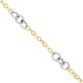 thumbnail image 3 of 14K Solid Two Tone Gold Link Chain Bracelet, 3 of 6