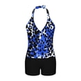 thumbnail image 5 of Lopeceal Womens Plus Size Tankini Top With Built-in Bralette V Neck Tie back Adjustable Swimsuits with Boy Shorts, 5 of 7