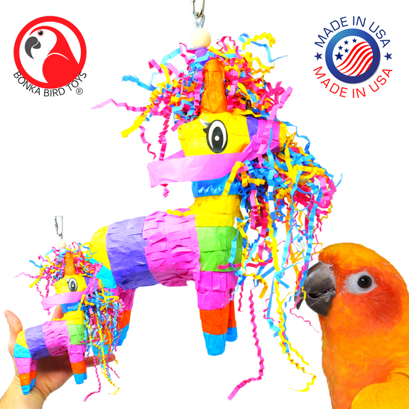 Bonka Bird Toys 3766 Piñata Donkey Forage Shred Chew Festival