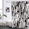 thumbnail image 3 of Black and White Shower Curtain, Abstract Art with Brushstrokes Chaos Image Print Bathroom Curtain for Men Contemporary Bathtub Decor Waterproof Fabric Machine Washable with 12 Hooks, 3 of 6
