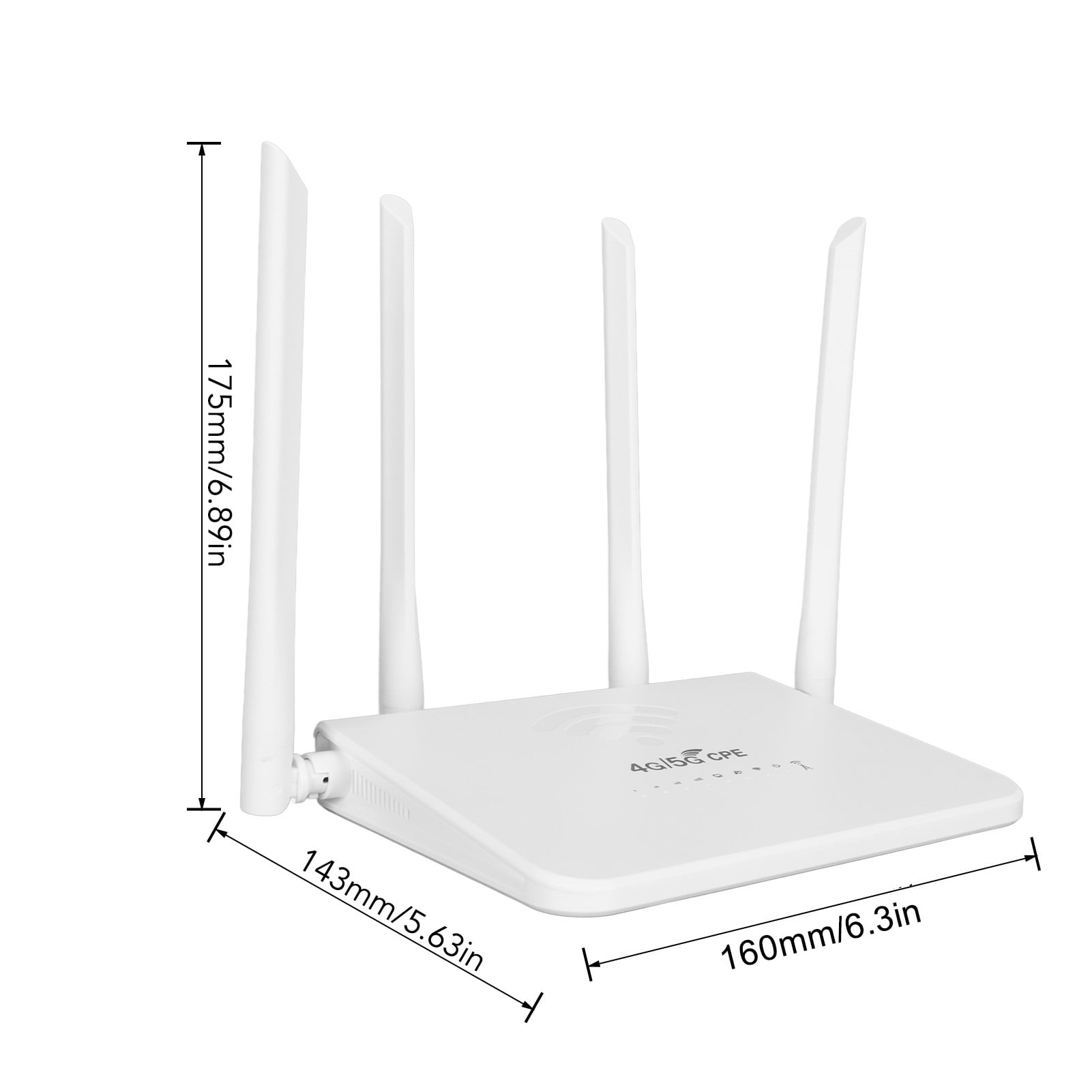4G LTE Wireless Router With SIM Card Slot, CPE R103 5M 4G LTE Wireless Router, 300Mbps Unlock Mobile WiFi Hotspot With 4 5dBi Antennas, Type C Charging, 100 To 240V