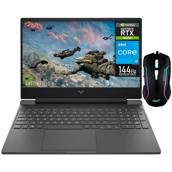 Laptop Gamer HP Victus NVIDIA GeForce RTX 4050 Intel Core i5 13420H 32GB 760GB SSD 15.6" Full HD 144Hz W11 Teclado Ingles Mouse DXT Gaming y Edicion de video