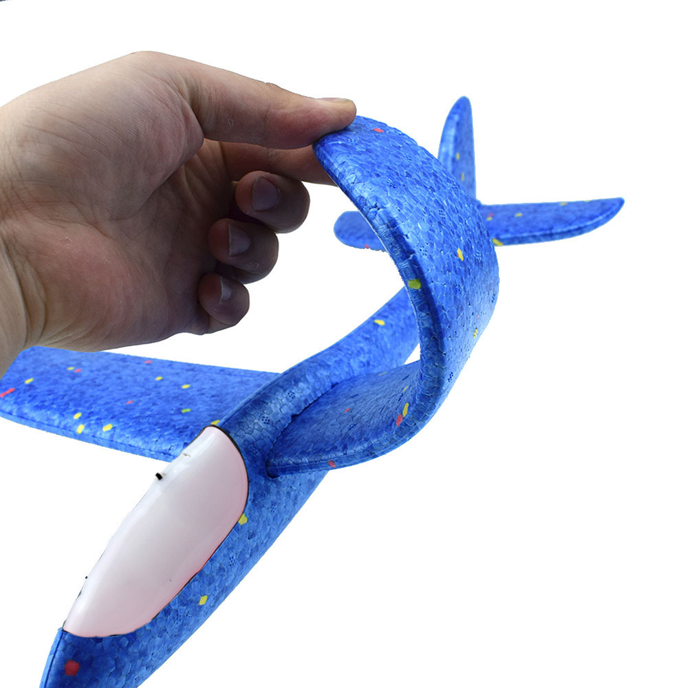 Flying Glider Planes With Flash LED Light 18.9" Foam Flight Mode Throwing Air Plane Aerobatic Airplane Outdoor Sport Game Toys Gift for Kids 3 4 5 6 7 Year Old Boy Blue/Green/Red - image 3 of 6