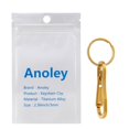 thumbnail image 4 of Alsmiley 2 Piezas Mosquetón de Acero Inoxidable Clip Anillo Retráctil Conjunto Llavero Ganchos de Liberación Rápida para Hombres Mujeres Oro, 4 of 5