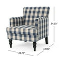 thumbnail image 4 of GDF Studio Eve Contemporary Fabric Upholstered Club Chair with Nailhead Trim, Blue Checkerboard, 4 of 6