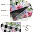 thumbnail image 6 of Spring Gnomes Round Area Rug 3.3Ft Washable Circle Rugs for Dining Room Table, Botanical Rose Leaves Black Buffalo Plaid Non-Slip Carpet Floor Mats Indoor Outdoor Carpet Runner Aesthetic Home Decor, 6 of 8