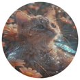 thumbnail image 3 of Crystal Cat Round Small Area Rug, Print Non Slip Washable Floor Mat, Soft Throw Rug for Living Room, Powder Room Entryway, Bathroom, Bedside, 3 of 6