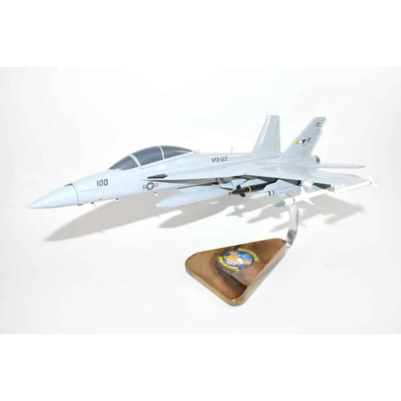 VFA-122 Flying Eagles F/A-18F Model, Navy, 1/40th (18") Scale, Mahogany, Fighter/Attack