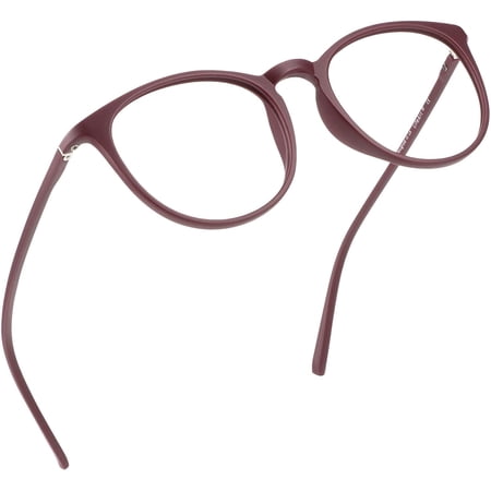 LifeArt Blue Light Blocking Glasses, Anti Eyestrain, Computer Reading Glasses, Gaming Glasses, TV Glasses for Women Men, Anti Glare (Aubergine, +0.25 Magnification)