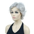 thumbnail image 2 of Women's Short Curly Wavy Wig Synthetic Hair Full Wig for Daily Use, 6 inches, Silver Grey, 2 of 11