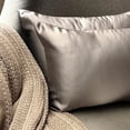 thumbnail image 6 of The HomeCentric Decorative Lumbar Pillow Cover Silver Pack Of 2, 12"x14" (30x35 cm) Satin Solid Oblong Pillow Cover, Modern Cushion Cover Style - Silver Gray Slub Satin, 6 of 14