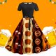 thumbnail image 1 of WILLBEST Vestidos Casuales para Mujer Vestido Informal de Verano de Manga Corta con Cuello Redondo y Cinturón Extraíble con Estampado de Oktoberfest Mediana​​, 1 of 3