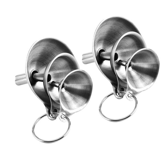 BESTYASH 2Set Wide Mouth Stainless Steel Funnel Set Home Kitchen Use with Narrow Stem and Handle