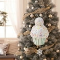 thumbnail image 2 of Adorno colgante para de Navidad, artesanía decorativa, ligera, creativa, decoración navideña, colgante de Navidad para regalo de apartamento , Cono de helado azul, 2 of 8