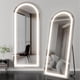 thumbnail image 4 of Espejo De Piso Cuerpo Completo De Pared Arqueado con Luz Led de 3 Tonos Decorativo con Soporte y Marco para Dormitorio Sala Comedor o Cuarto de 143cm, 4 of 5