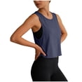 thumbnail image 5 of enyan Cotton Racerback Tank Tops for Women - Workout Athletic Casual Soft Scoop Neck Sleeveless Shirts Women Athletic Tops,Navy,XXL, 5 of 7