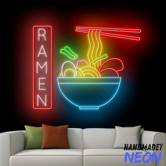 Handmadetneonsign Ramen Bowl Neon Sign, Japan Noodle Neon Light, Restaurant Wall Decor, Wall Art 91635