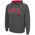 thumbnail image 2 of Men's Colosseum Charcoal Indiana Hoosiers Arch & Logo 3.0 Full-Zip Hoodie, 2 of 3