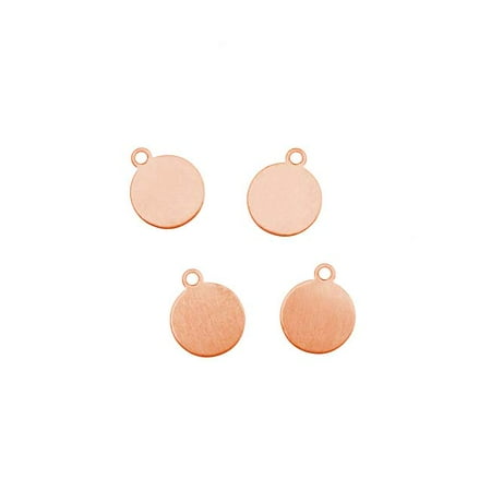 Solid Copper Designer Pendant - Solid Copper Round Pendant Stamping Blanks - 9mm Diameter 24 Gauge (4)