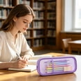 thumbnail image 5 of Double Layer Mesh Pencil Case Large Capacity Nylon Pen Bag Clear Stationery Storage Pouch For schooll Desk, 5 of 7