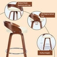 thumbnail image 6 of 25" Counter Height Bar Stools Set of 2, Wood & PU Leather Counter Stools, Modern Swivel Bar Stools for Kitchen Counter Island, Barstool Chairs, Sillas Para Barra de Cocina (Beige, 2 Pcs), 6 of 12
