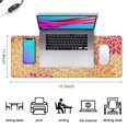 thumbnail image 5 of Long Mouse Pads for Desk,Orange Floral and Petal Pattern Desk Mats on Top Of Desks, Desk Mouse Pad Extra Large with 3mm Non-Slip Base and Stitched Edge for Gaming,Office,Work,Home 31.5"x11.8", 5 of 6