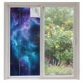 thumbnail image 2 of Starry Sky Window Privacy Film, Modern Rustic Blue Purple Ombre Star Night Static Cling UV Sun Blocking Tint Film Heat Control Windows Films for Bedroom Bathroom, Window Stickers 35.4"x78.7", 2 of 8