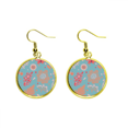 thumbnail image 1 of Hojas de planta de flor azul de la pintura Ear Dangle Golden Drop Earring Jewelry Mujer Unbranded M, 1 of 3