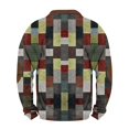 thumbnail image 6 of Men's Retro Plaid Print Zip Up Sweatshirt, Casual Long Sleeve Cardigan Style Fleece Jacket, Vintage Streetwear for Christmas, Fall Winter, Daily Layering Piece,Army Green,L, 6 of 6