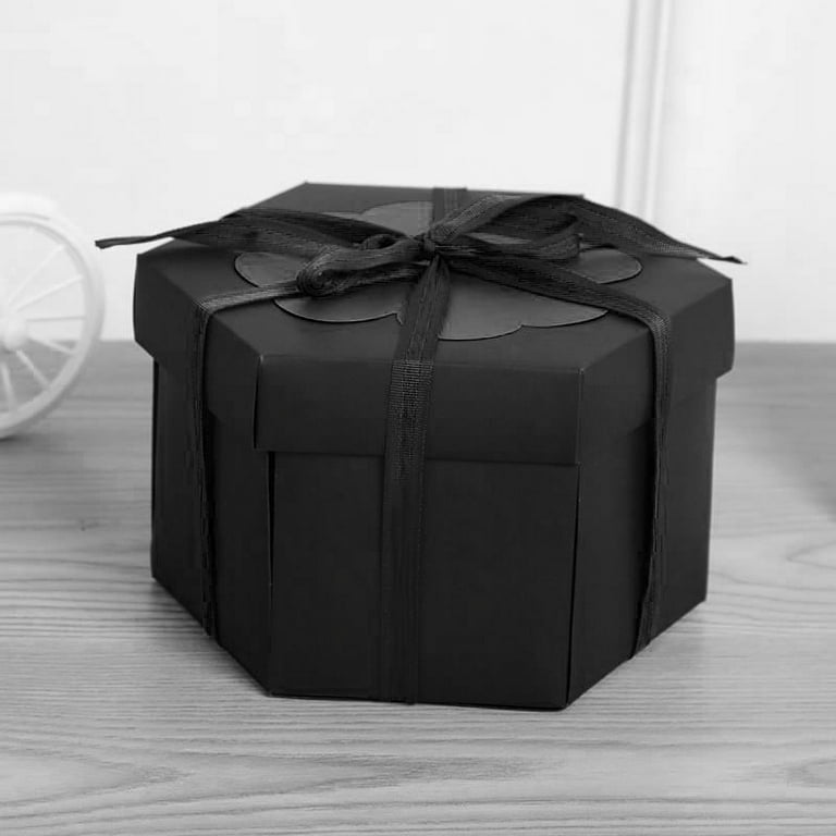 Wanateber Explosion Box DIY Gift - Love Memory, Scrapbook, Photo Box for  Birthday Gift, Anniversary,Wedding or Valentine's Day Surprise Box (Black)