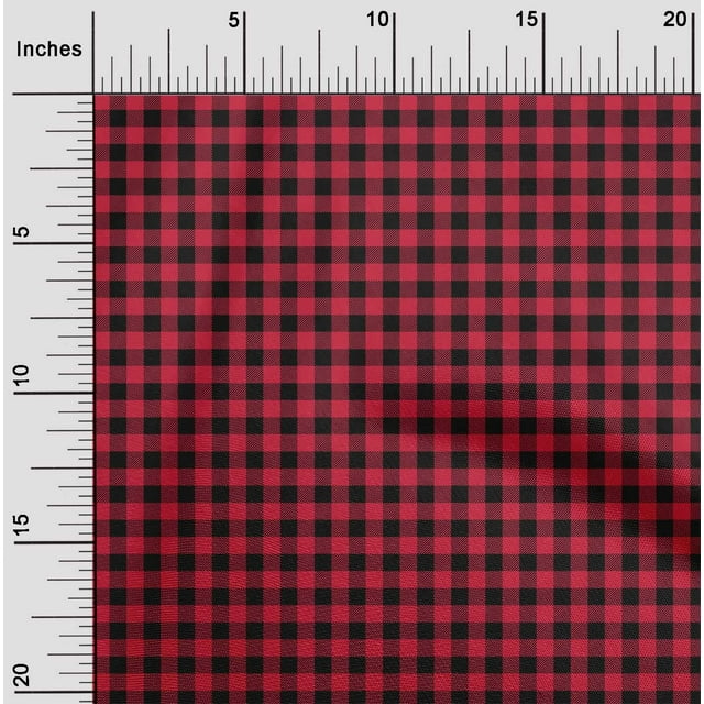 oneOone Cotton Cambric Fabric Gingham Check Print Sewing Fabric BTY 56 Inch Wide