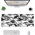 thumbnail image 2 of Camouflage Camo Gaming Mouse Pad XL Black White Gray Extended Big Large Desk Mat Non-Slip Rubber Base Stitched Edge Long Keyboard Mousepad for PC Computer Laptop,31.5×11.8 in, 2 of 6