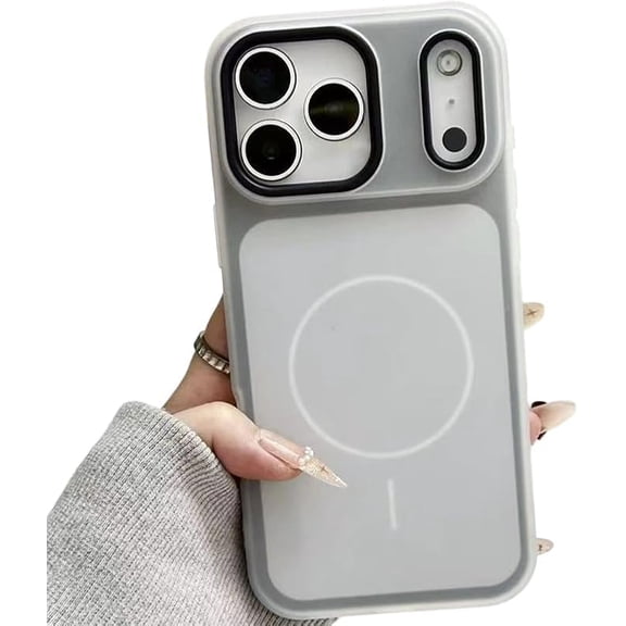 Two-Layer Matte Jelly Case, Candy Contrast Color Magnetic Case, 2 in 1 Dual Layer Jelly Soft Matte Clear Silicone for iPhone 17 (for iPhone17)M