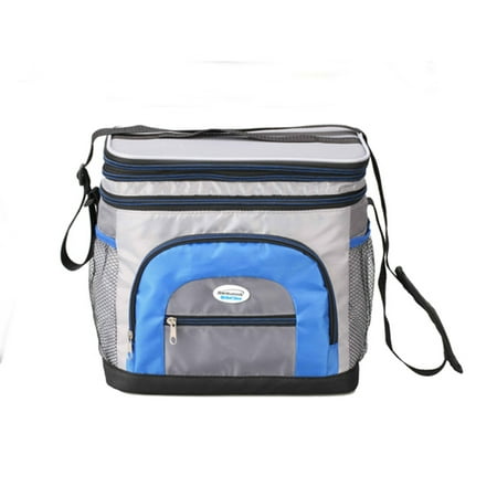 Brentwood Cooler Bag 6 Can w / Hard Plastic Ice Bucket - BLUE