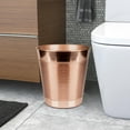 thumbnail image 3 of nu steel Hudson Copper Decorative Stainless Steel Small Trash Can Wastebasket, Garbage Container Bin for Bathrooms, Powder Rooms, Kitchens, Home Offices - copper (HSC8H), 3 of 5