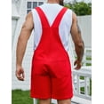 thumbnail image 2 of Denim Overalls for Men Jean Shorts Jumpsuit Work Bibs Coveralls with Zipper(Red,M), 2 of 12