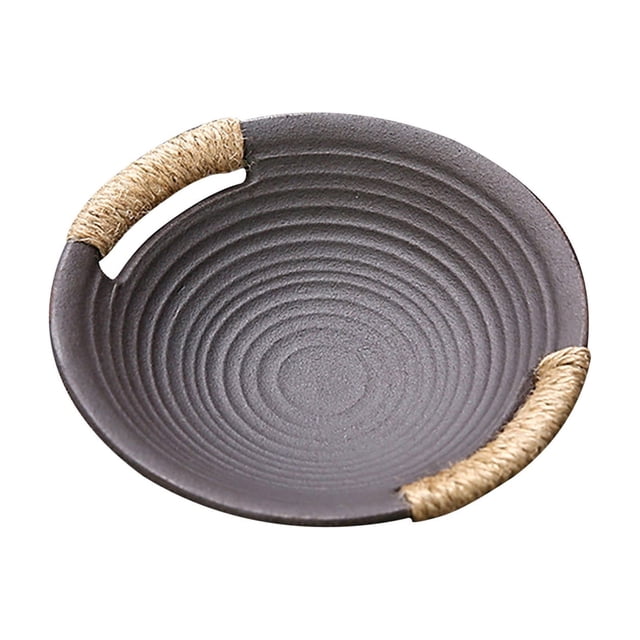 Ceramic Tea Set, Ceramic Tile Candle Heating Tea Roasting Stove Set with Tea Saucer for Tea Ceremony