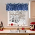 thumbnail image 2 of Navy Blue Christmas Valances for Windows, Shiny Star Tree Xmas Balls Snow Pine Leaf Rod Pocket Valance Short Window Treatments Curtains for Kitchen Bathroom Bedroom Decor, 54 x 18 In, 2 of 9