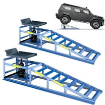 2 PCS 5T Car Ramps for Oil Change, 11000LBS Heavy Duty Vehicle Ramps with Reflective Strips, 9.8-15" Adjustable Height Garage Lift Rhino Ramps