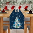 thumbnail image 4 of Coastal Christmas Decorations Table Runner Christmas Tree Snow Starfish Shell Ocean Beach Themed Winter Xmas Kitchen Dining Home Decor 13x72 Inch, 4 of 5
