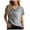 Gray, variant on Ohufall Womens Tops! Women's Summer Fashion V-neck Plain Casual Loose Short-sleeved Top Short-sleeved V-neck Top/shirt Blouse