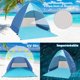 thumbnail image 3 of Tienda de campaña con protección UV, refugio de playa con protección solar UPF 50+ UV para 2-3 personas, tienda de playa instantánea portátil emergente, incluye bolsa de transporte y estacas JFHHH pequeña, 3 of 5
