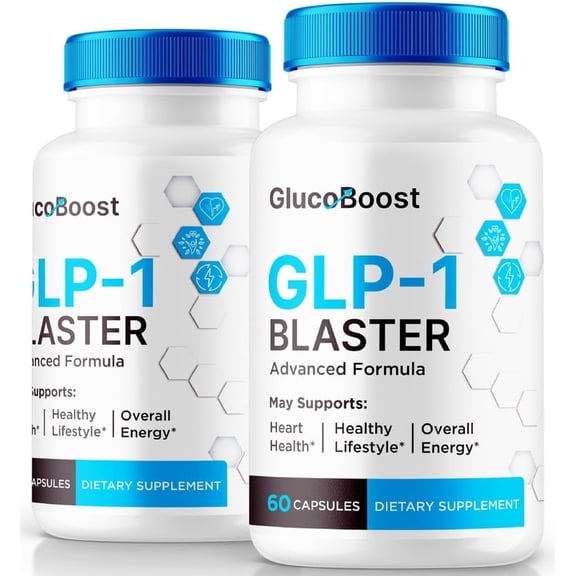 (2 Pack) GlucoBoost Capsules, Official GlucoBoost GLP-1 Booster, All Natural Formula to Maintain Stable Healthy Levels, Premium Blood Support Vitamins, Gluco Boost Review (120 Capsules)