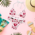 thumbnail image 6 of Valentine's Day Love Women's Bikini Set with Detachable Sponge and Adjustable Strap - Two-Pack | Ideal for Swimming and Beach Scenes, 6 of 6
