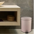 thumbnail image 3 of 10" Tall Matte Blush Step Garbage Can with Removable Inner Bucket, Soft-Close Metal Waste Basket with Foot Pedal, 3 of 5