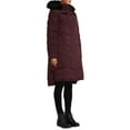 thumbnail image 2 of Big Chill Women's Maxi Chevron Puffer Coat with Faux Fur Trim Hood, 2 of 6