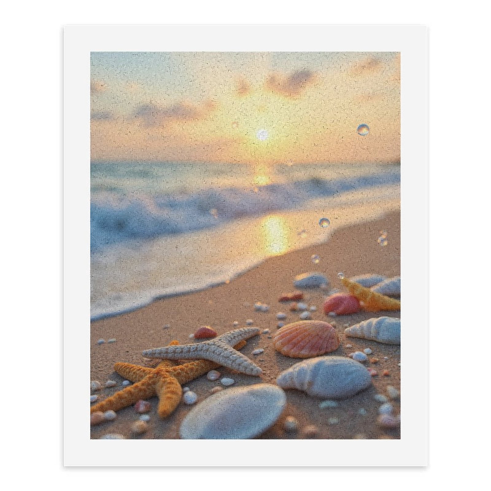 Paint by Numbers Kit for Adults, Beach Sunrise Seashells Sand Waves Paint by Numbers, Easy Paint by Numbers Kit for Adults Beginner, DIY Adult Paint by Number Kits on Canvas, Home Decor