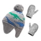 thumbnail image 1 of Minnieouse Gorro Conjunto de guantes Diseño de orejeras Gorros de punto para niños con patrones de dinosaurios Dibujos animados Accesorios de invierno Sombreros gris azul verde S 1-2 ans Minnieouse AP009413-25B, 1 of 6