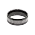 thumbnail image 2 of Black 8mm Ceramic w/ Silver Carbon Fiber Band Comfort Fit, 2 of 6