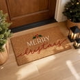 thumbnail image 3 of QISIWOLE Merry Christmas Doormat with Berries Design, 18x30 Inch Indoor Outdoor Xmas Door Mat, Winter Welcome Front Door Mat for Porch Decor Warming Gift, 3 of 6